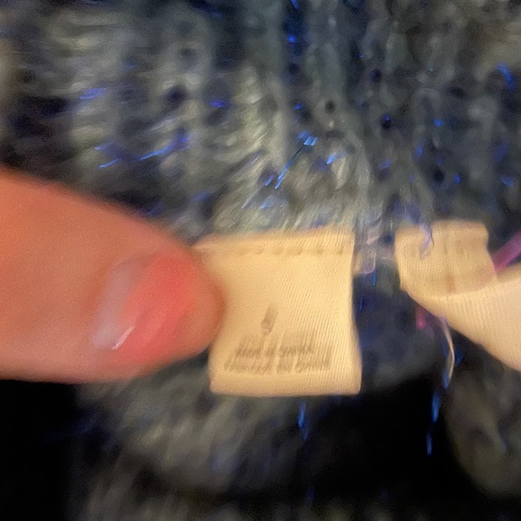 Anthropologie Moth Sparkle Knit Tinsel Mock Neck Turtleneck Sweater Blue Small - Picture 6 of 7